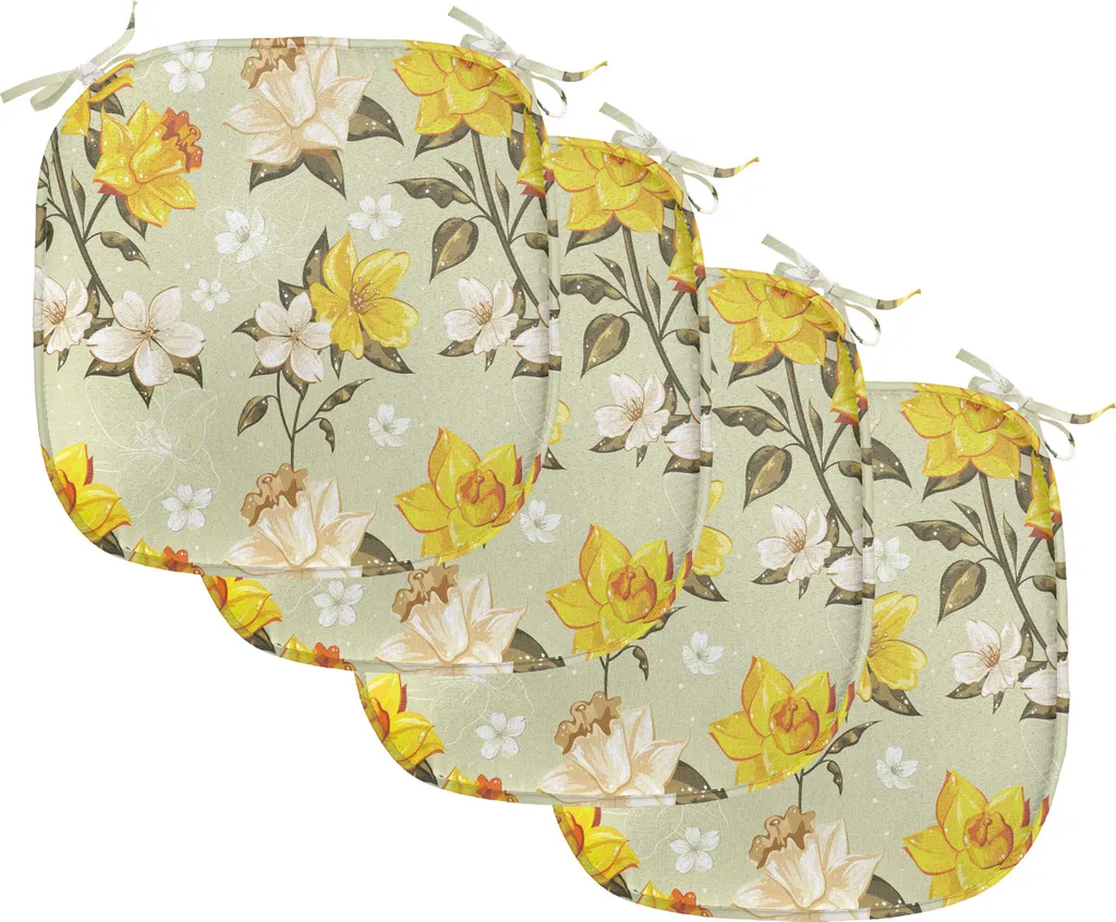 Coussins de Chaise Anti-Taches avec Sangles de Fixation - 40x40 cm