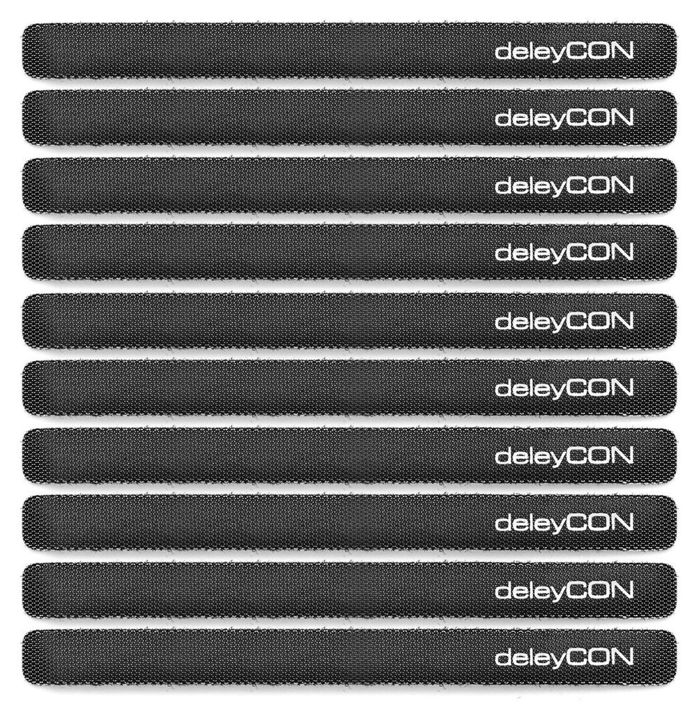 deleyCON Klett Kabelbinder 15cm Klettband 12mm, 10 Stück - Produktbild 