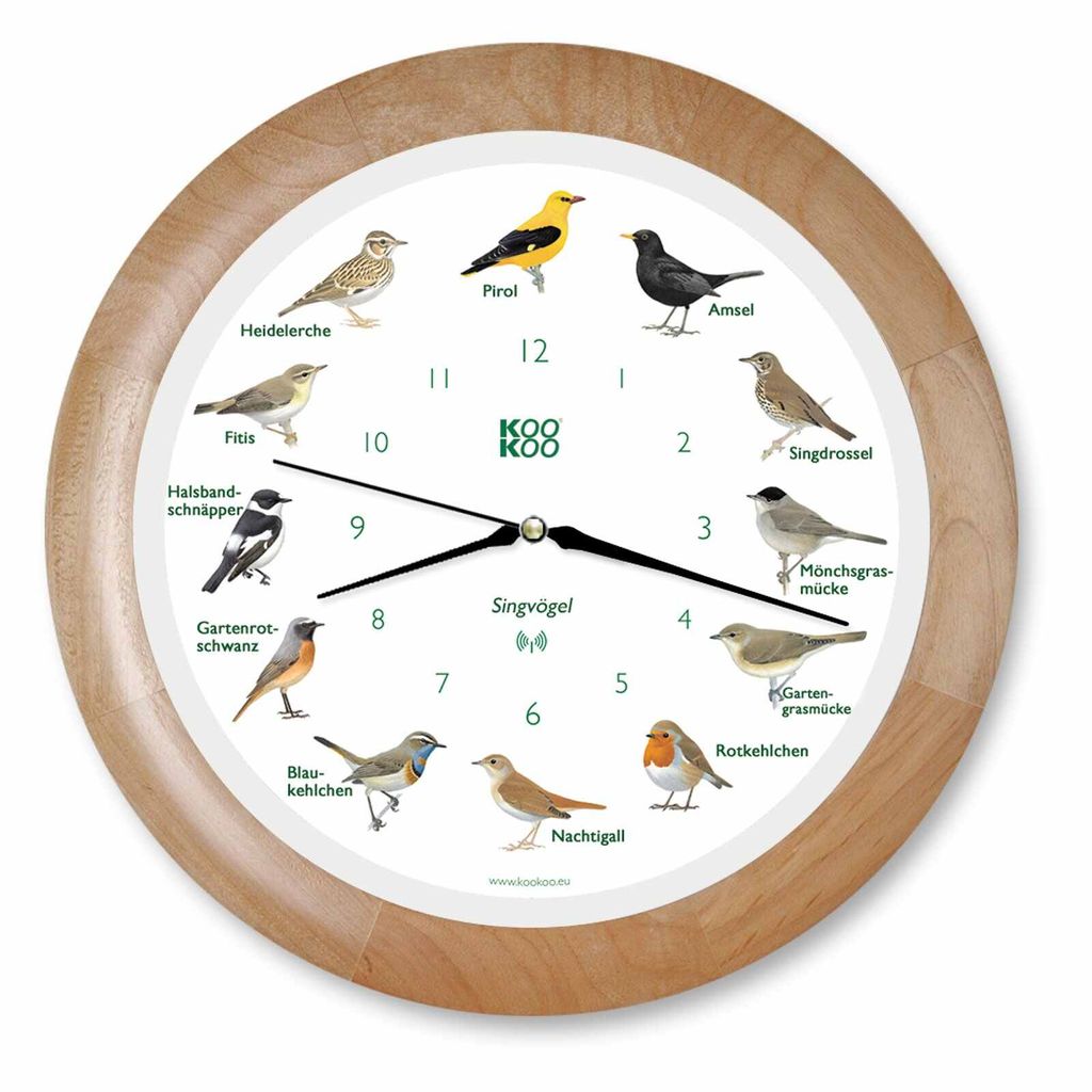 KOOKOO Singvögel Holz, Die Singende Vogeluhr, mit 12 Produktbild 