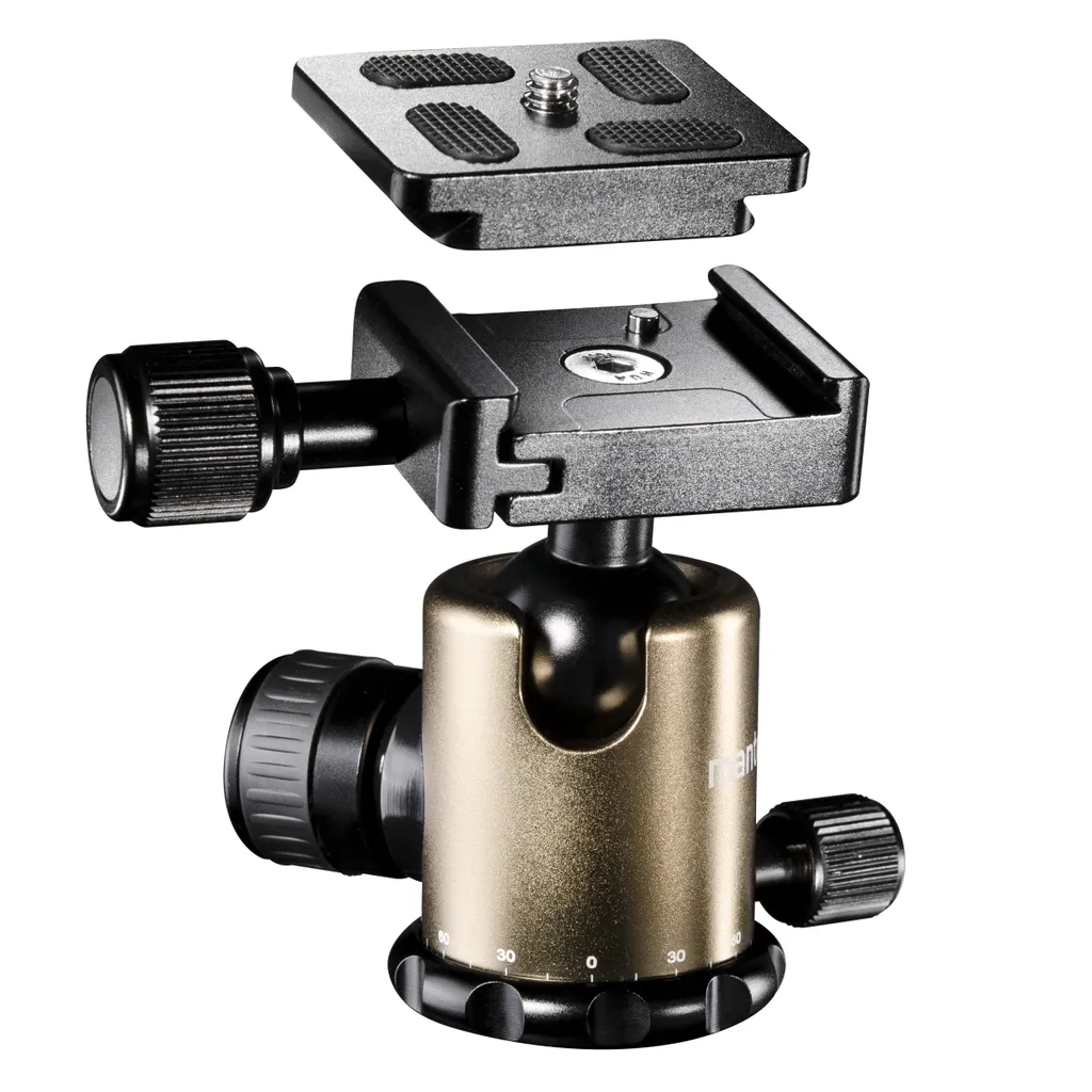Treppiede Mantona Titanium Carbon con testa a sfera e borsa per treppiede, treppiede per fotocamera fino a 170 cm, treppiede fotografico con rotazione di 180° per riprese macro, treppiede con sistema di sgancio rapido compatibile Arca Swiss - 3