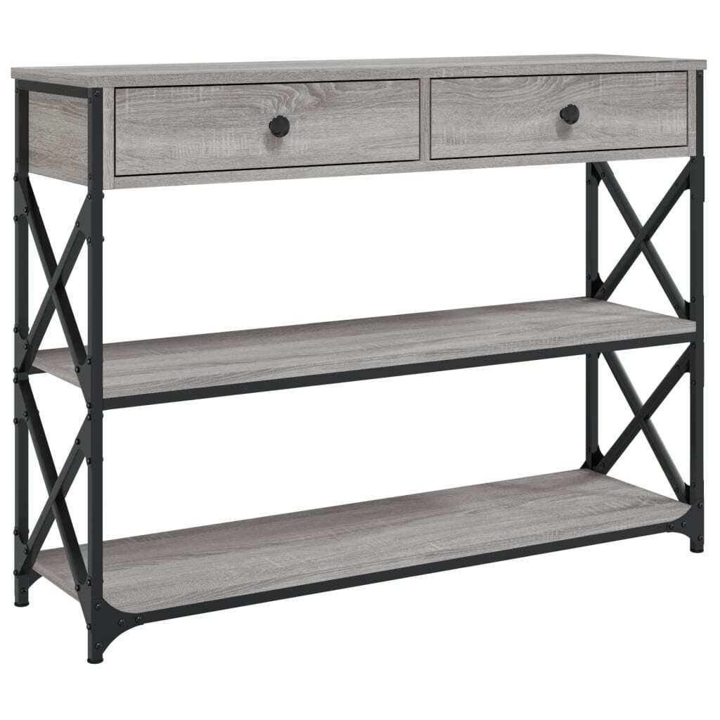 vidaXL Konzolový stolek Grey Sonoma 100x28x75 cm Dřevěné Obrázek produktu 