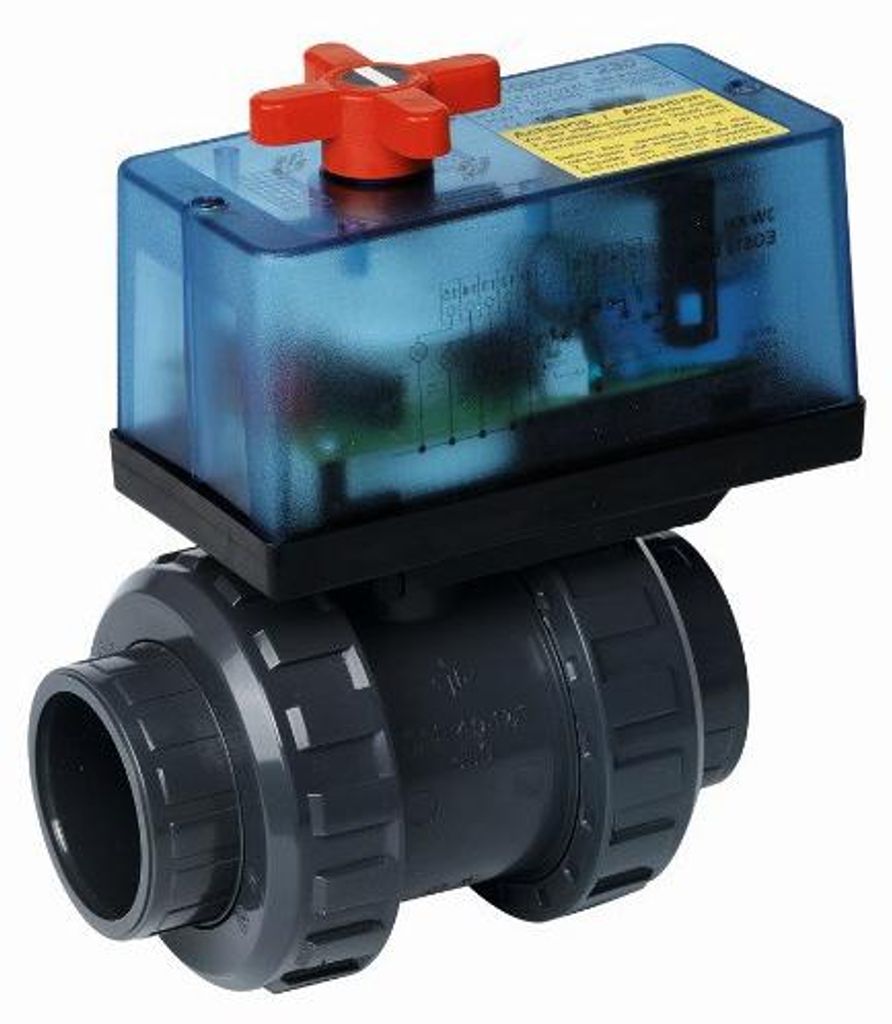 Praher 2-Wege-Kugelhahn Ø 63mm mit elektrischem Stellmotor S6 EO510 eco