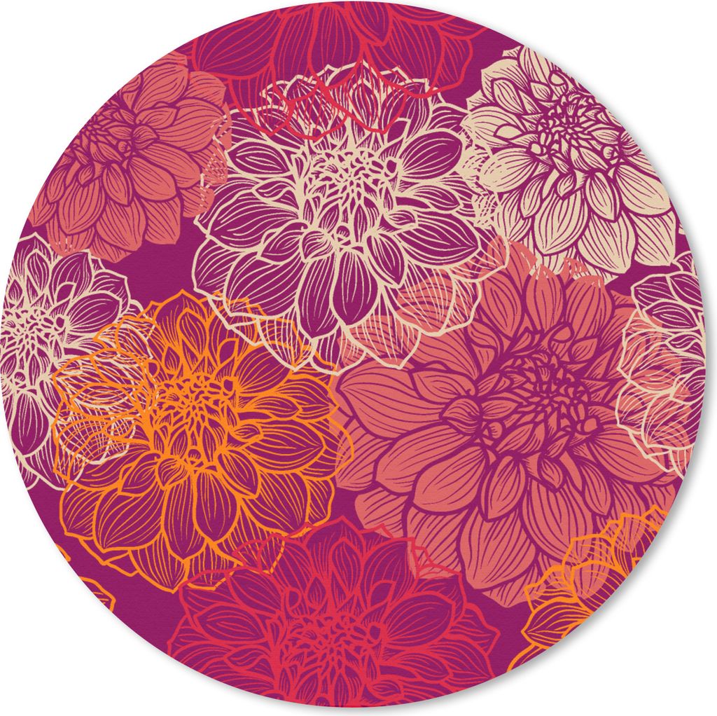 MuchoWow Mauspad Mousepad Blumen - Regenbogen - Dahlie - Muster 30x30 cm - Mousepads - Maus Mat - Pad - Mausunterlage - Tischunterlage - Schreibt...