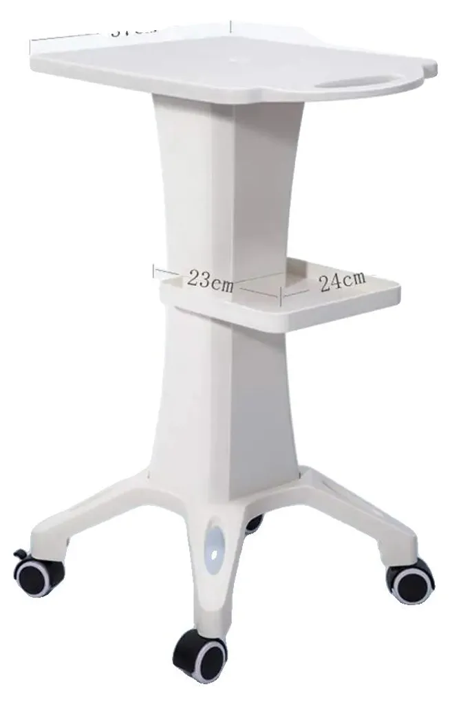 Table de service mobile blanche pour salon de coiffure et tatoueur