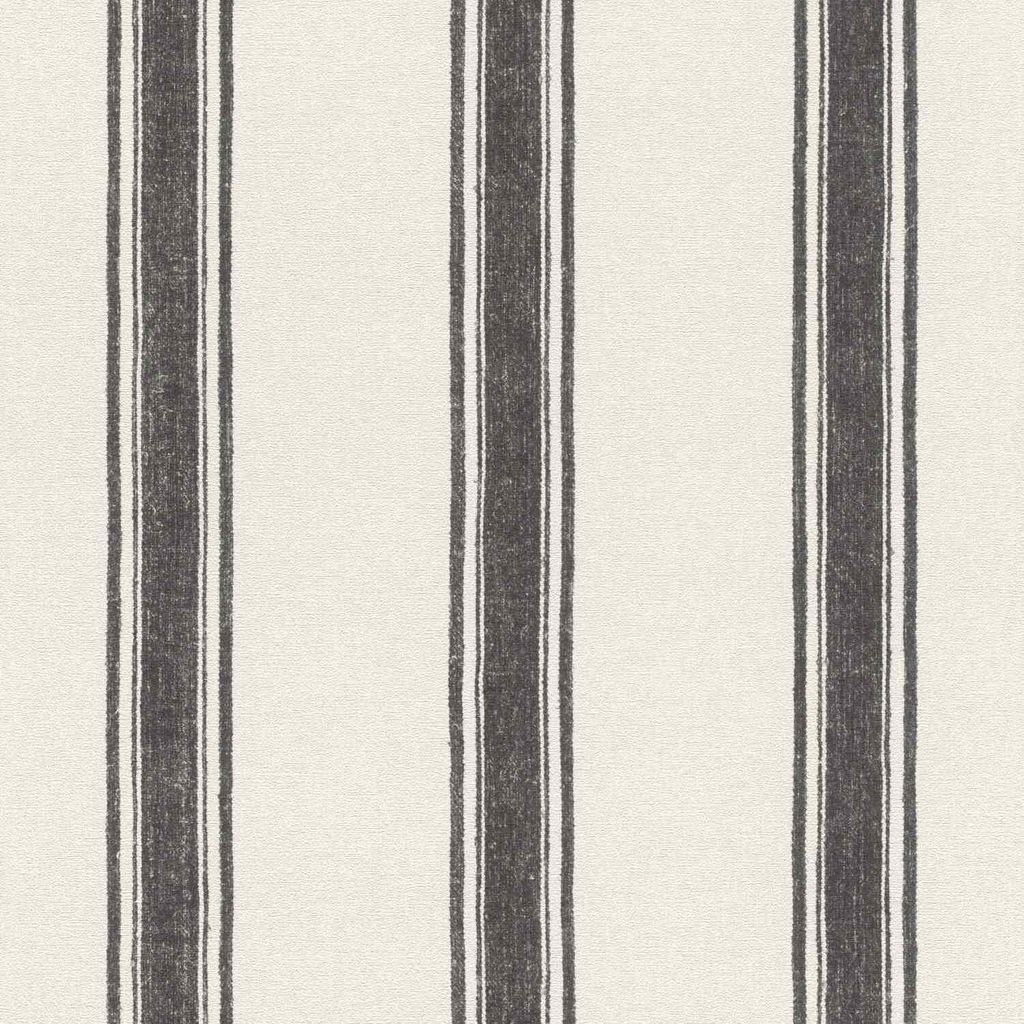 Vliestapete 555639 Tapete Streifen Wellen 53 x 1005 cm Rasch Lirico Schwarz Weiß