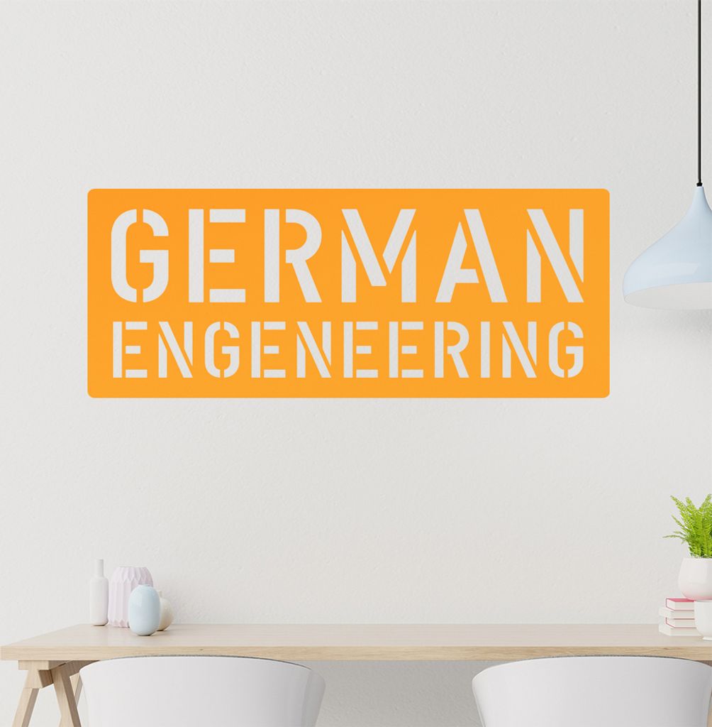 German Engeneering Wandtattoo in 6 Größen - Wandaufkleber Wall Sticker - Dekoration, Küche, Wohnzimmer, Schlafzimmer, Badezimmer