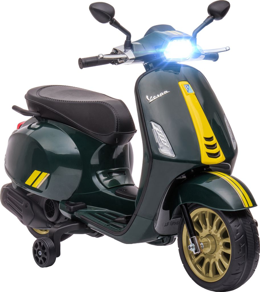 AIYAPLAY Kinder Elektro-Motorrad, 6V Kindermotorrad mit MP3, USB, FM-Radio, LED-Scheinwerfer, Kinderfahrzeug mit Trainingsrädern, 3 km/h, für 3-6...
