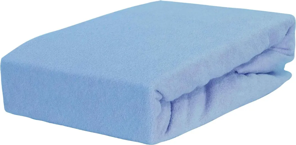 Lenzuolo con angoli in spugna blu 140x200 matrimoniale francese - 1