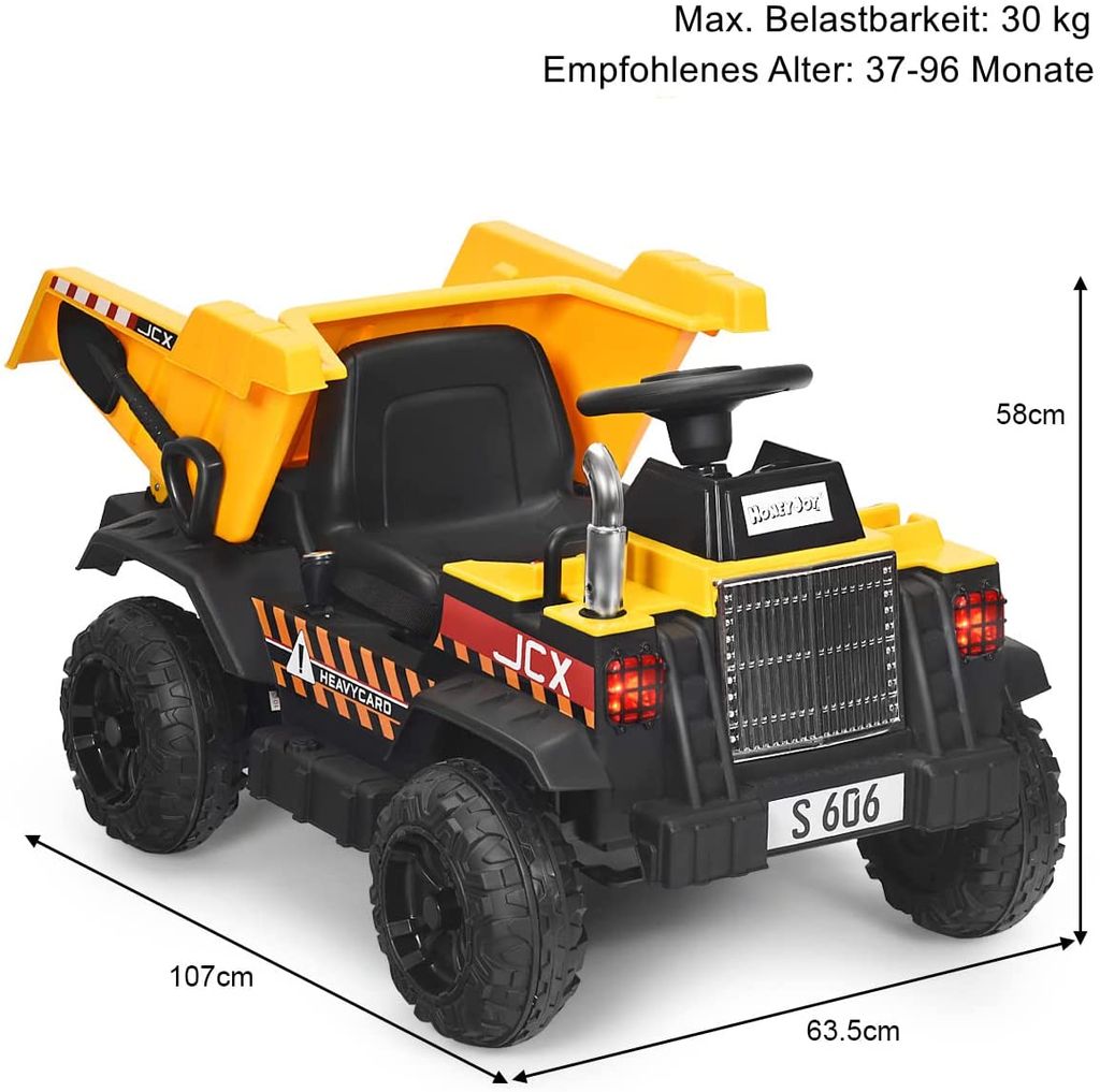 Elektro Kinderauto Traktor TOP-WORKER mit Front- und Hecklader +