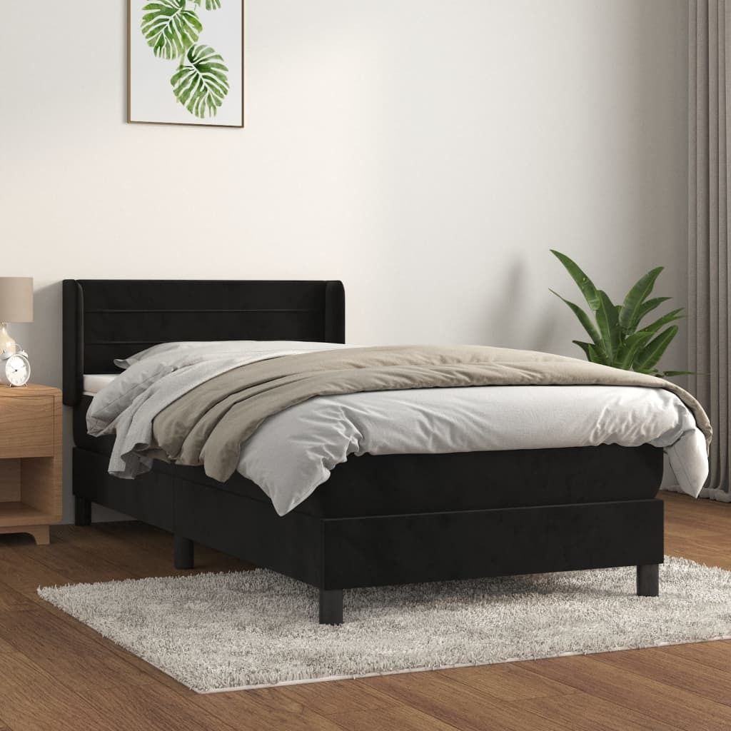 Maison Exclusive - Boxspringbett mit Matratze Schwarz 80x200 cm Samt