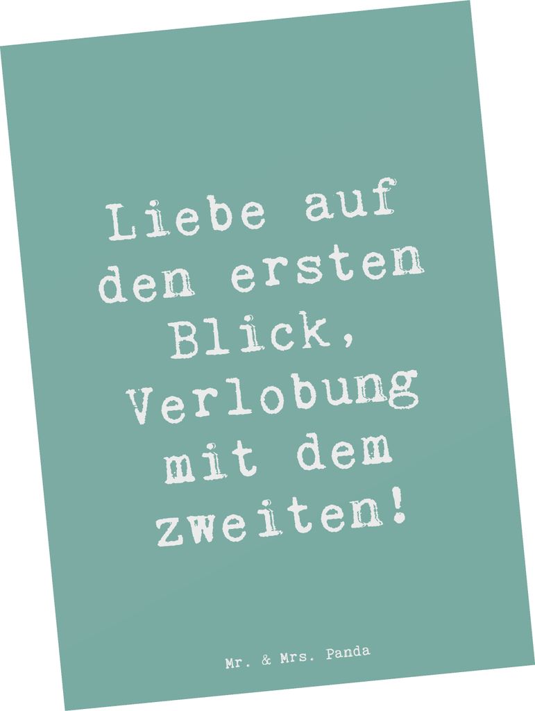 Mr. & Mrs. Panda bildkarte Spruch Verlobung Glaube - Meeresbrise - Geschenk, Postkarten, Ansichtskarte, Liebe auf den ersten Blick, Grußkarte, Ges...