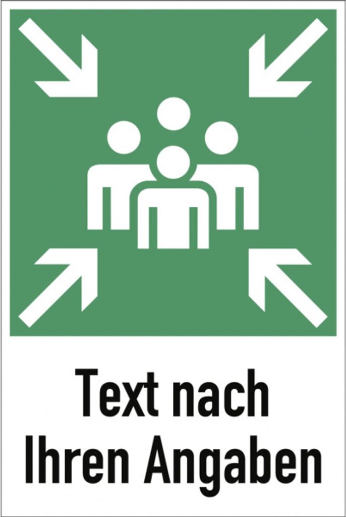 Dreifke Schild, Sammelstelle mit Text nach Ihren Angaben, Alu, 600x800 mm
