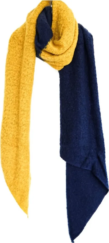 Maxi Sciarpa Donna e Uomo 200x70 cm Blu/Giallo | Outfit Autunno Inverno