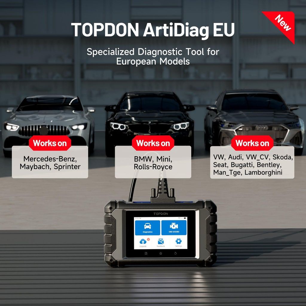 TOPDON ArtiDiag EU OBD-2-Fahrzeugdiagnosegerät ADEU für Produktbild 