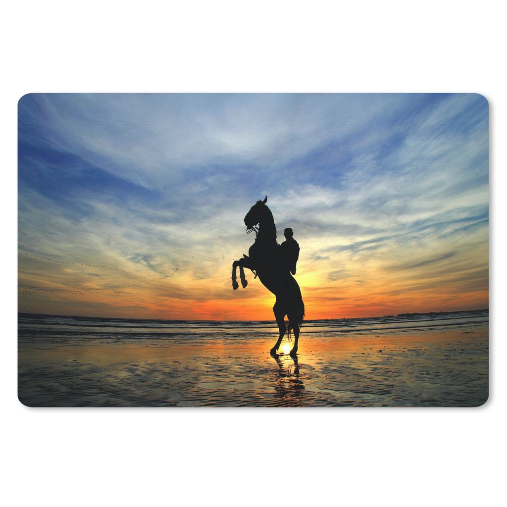 MuchoWow Schreibtischunterlage Pferd - Himmel - Schatten 60x40 cm - XXL Mauspad - Großes Mauspad