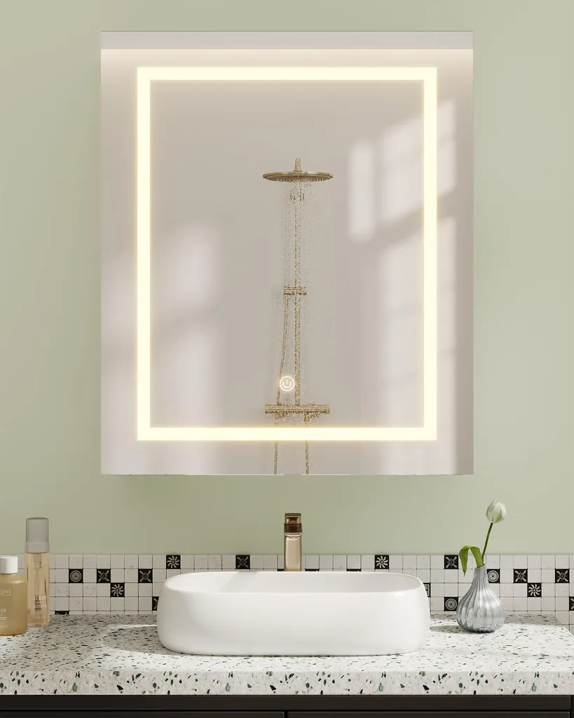 Armoire de toilette antibrouillard avec miroir lumineux pour salle de bain