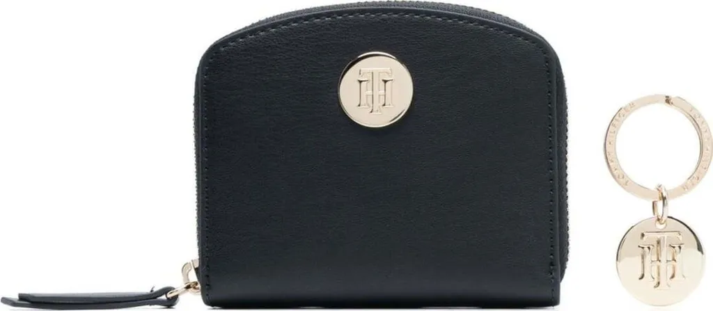 Petit Porte-monnaie Bleu Tommy Hilfiger AW0AW14008 avec Logo Distinctif