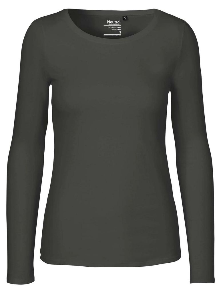 Neutral - T-Shirt für Damen Langärmlig LT2916 (XL) (Holzkohle)