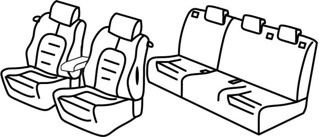 Sitzbezüge Lampa Set Superior - Schwarz/Grau - kompatibel für Alfa Romeo Mito (09/08>04/19)