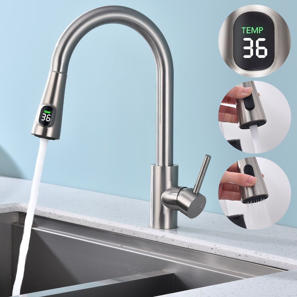 Homelody Wasserhahn Küche mit 2 Strahlarten,360° Drehbar Produktbild 