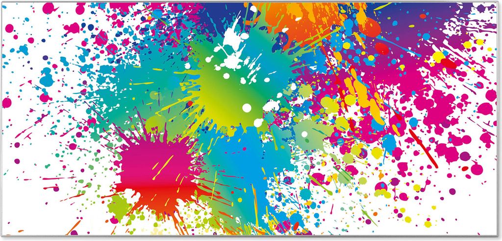 Stahl Magnettafel Querformat 37x78cm Farbspritzer
