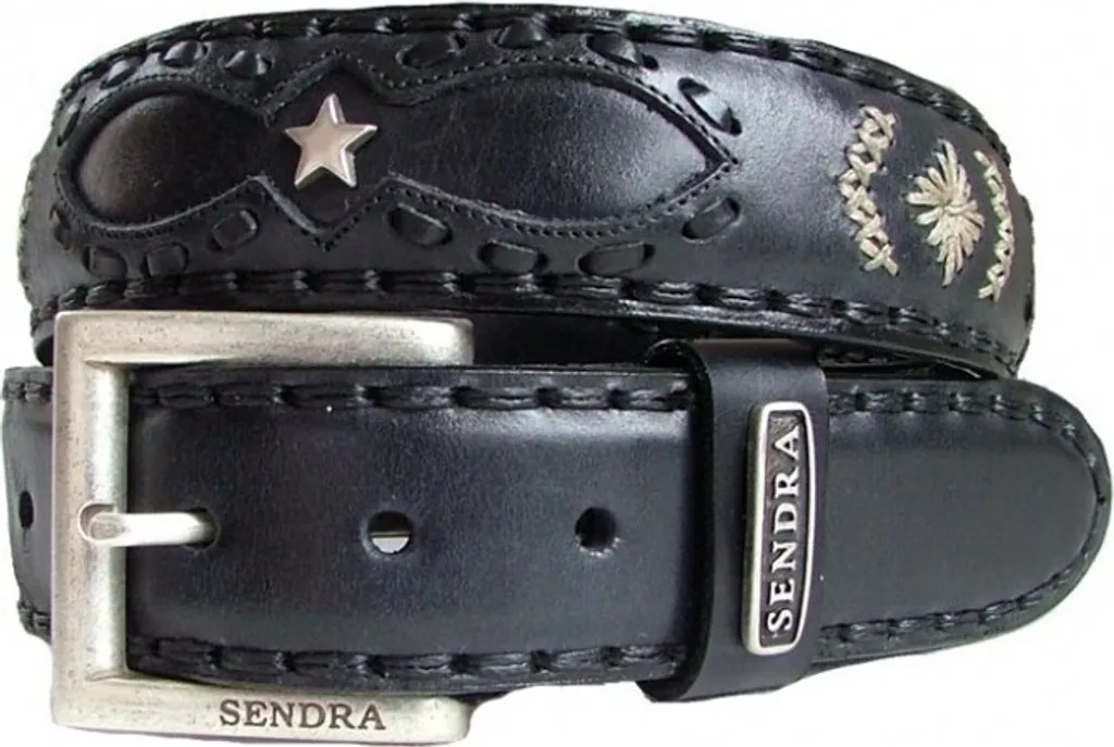 Ceinture Sendra 7211 Noire avec Boucle Robuste et Cuir Pleine Fleur