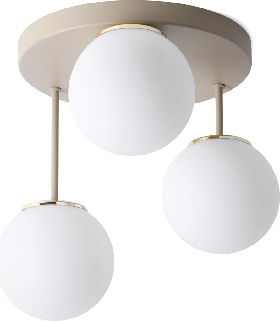 Deckenlampe Florence kaschmir-gold 3-flammig mit weißen Produktbild 