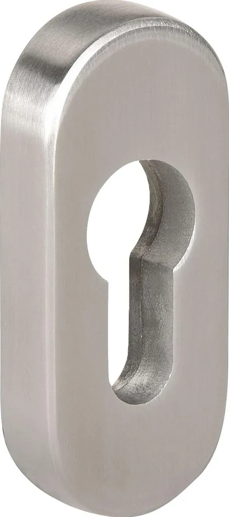 Rosace anti-effraction en inox 60 ovale, plaque 10mm pour trou PZ