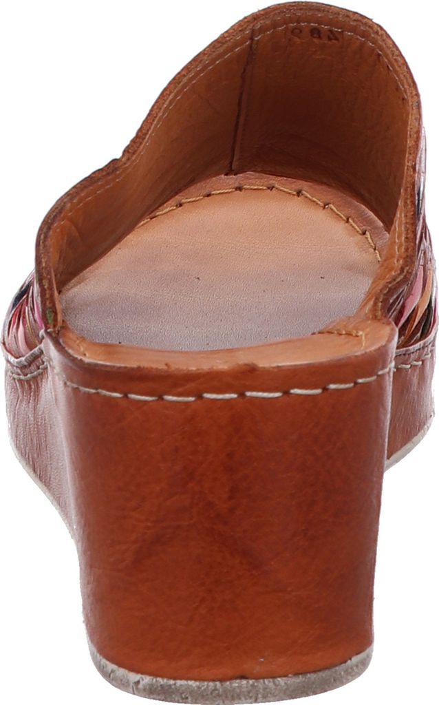 Gemini Damen Pantolette Leder Flechtoptik bunt Keilabsatz 032670-02, Größe:40 EU, Farbe:Braun