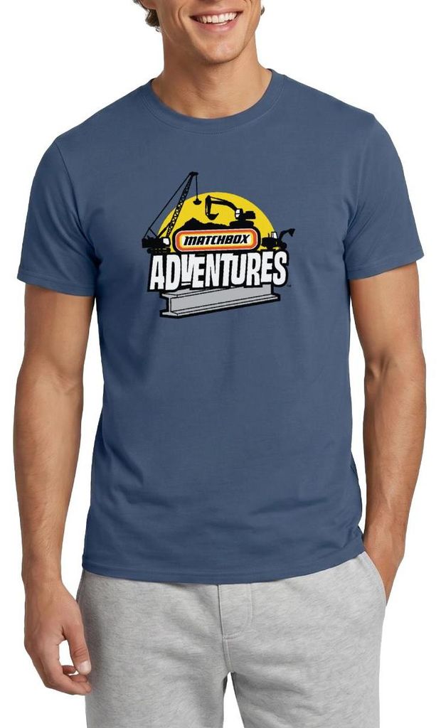 Spreadshirt Matchbox Adventures Design Mit Kran Und Bagger Männer T-Shirt, XL, Dunkles Denimblau