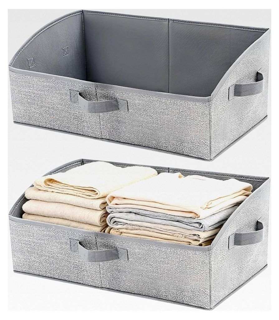 Aufbewahrungsboxen 2 Stück, rechteckige Ordnungsboxen aus Vliesstoff mit Griff für Regale, geeignet für Kleidung, Spielzeug, Handtücher und Bü...
