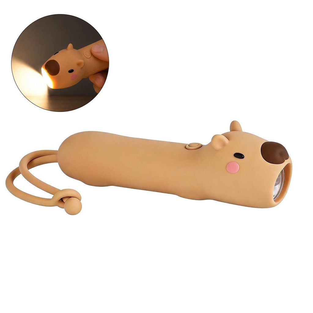 LED Kinder Taschenlampe Capybara Tier Nachtlicht, wiederaufladbar 1200mAh, USB-C Silikon Camping Lampe, tragbar für Kinder & Outdoor
