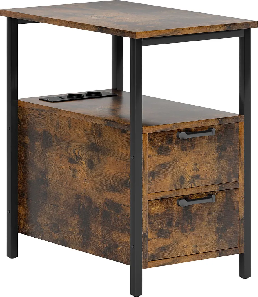 Petite table basse avec ports USB et prises secteur étagère de rangement