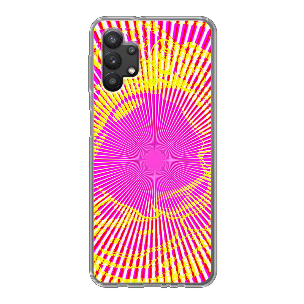 MuchoWow Handyhülle Schutzhülle Hülle für Samsung Galaxy A32 5G Kunst - Jet - Psychedelisch Silikon Softcase Handy Hülle - Softcase