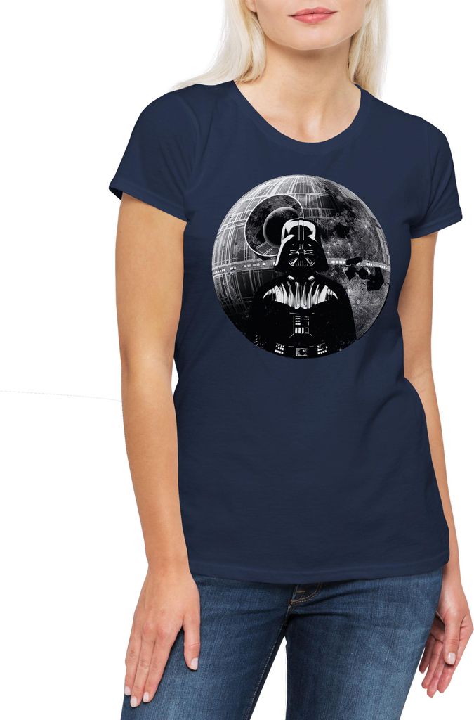 Urban Backwoods Darth Moon, Damen T-Shirt, Farbe: Navy, Größe: 3XL