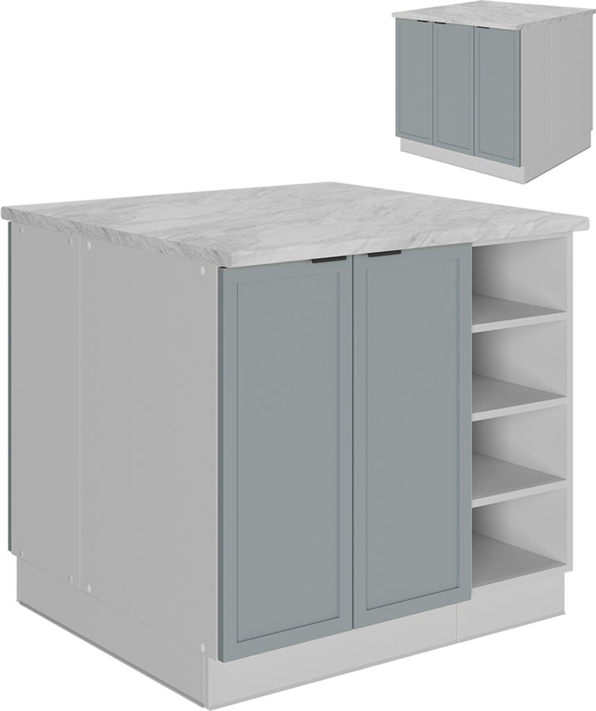 Kücheninsel Vicco Fame-Line Hellblau-grau 90 cm ohne Arbeitsplatte, Model 51247