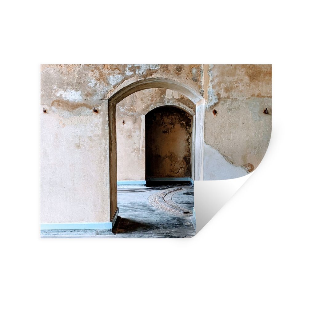 MuchoWow Wandtattoo Wandsticker Wandaufkleber Tor - Architektur - Stein - Gebäude 160x120 cm Selbstklebend und Repositionierbar - Selbstklebend ...