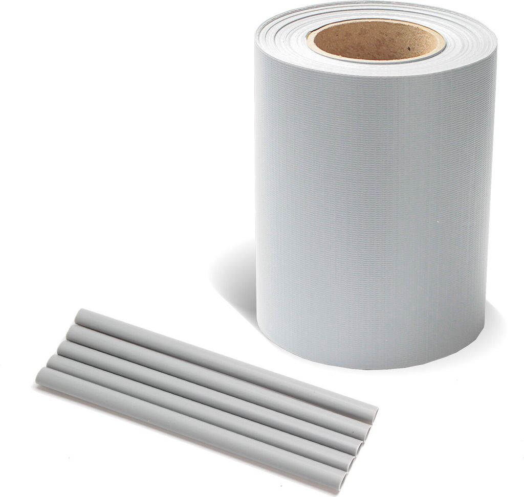 Aopunly Sichtschutzstreifen PVC Doppelstabmatten Windschutzstreifen 70m Hellgrau