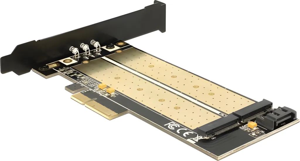 DELOCK PCIe-Card x4 > M2 KeyB + NVMe M.2 KeyM LowProfile