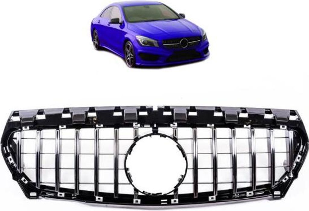 Kühlergrill schwarz chrom passt an passend für Mercedes W117 CLA 13-16 Sport-Panamericana GT