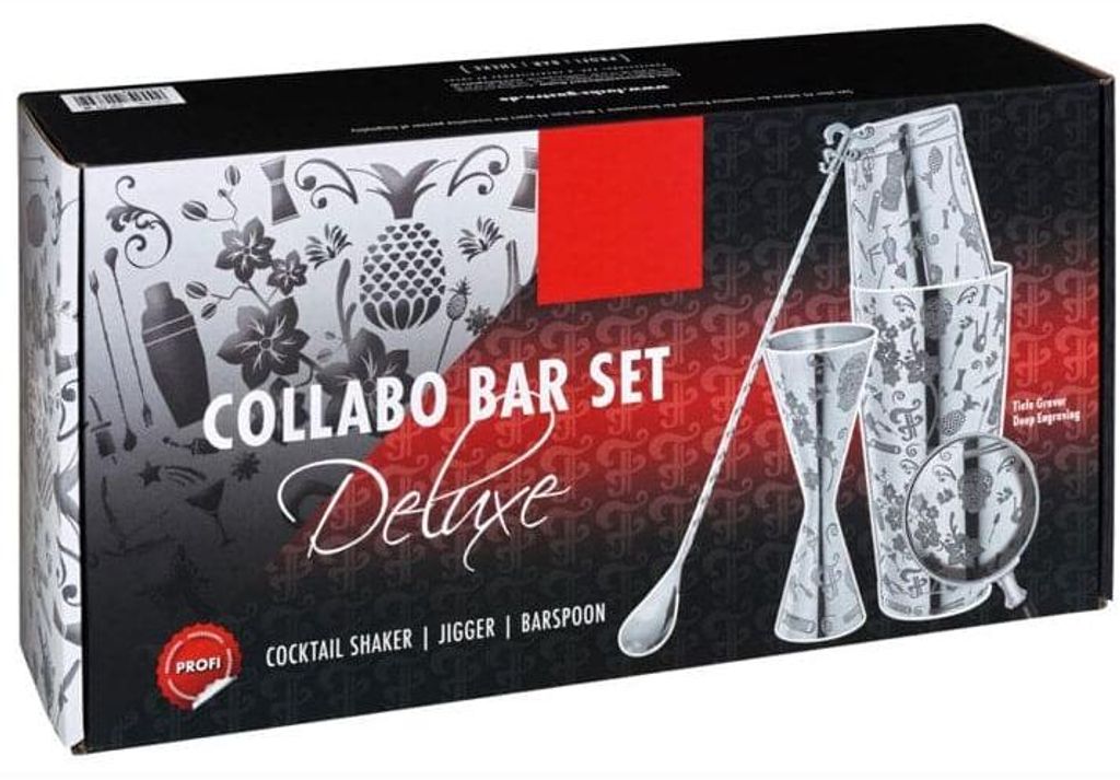 Cocktail Shaker Set Cocktailset Jigger Premium tiefe Gravur Produktbild 