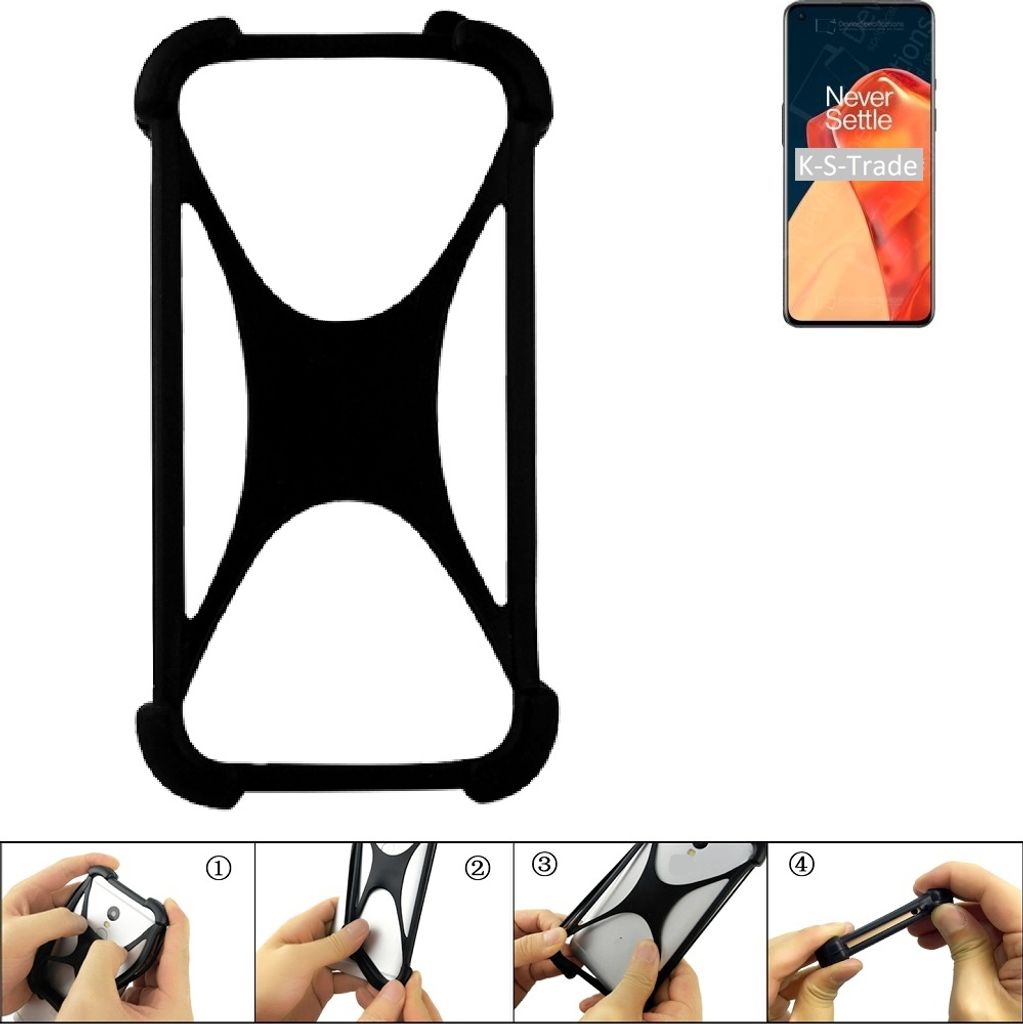 K-S-Trade Handy-Hülle Schutz-Hülle kompatibel mit OnePlus 9R 5G Silikon Bumper TPU Softcase Smartphone Stoßschutz, schwarz