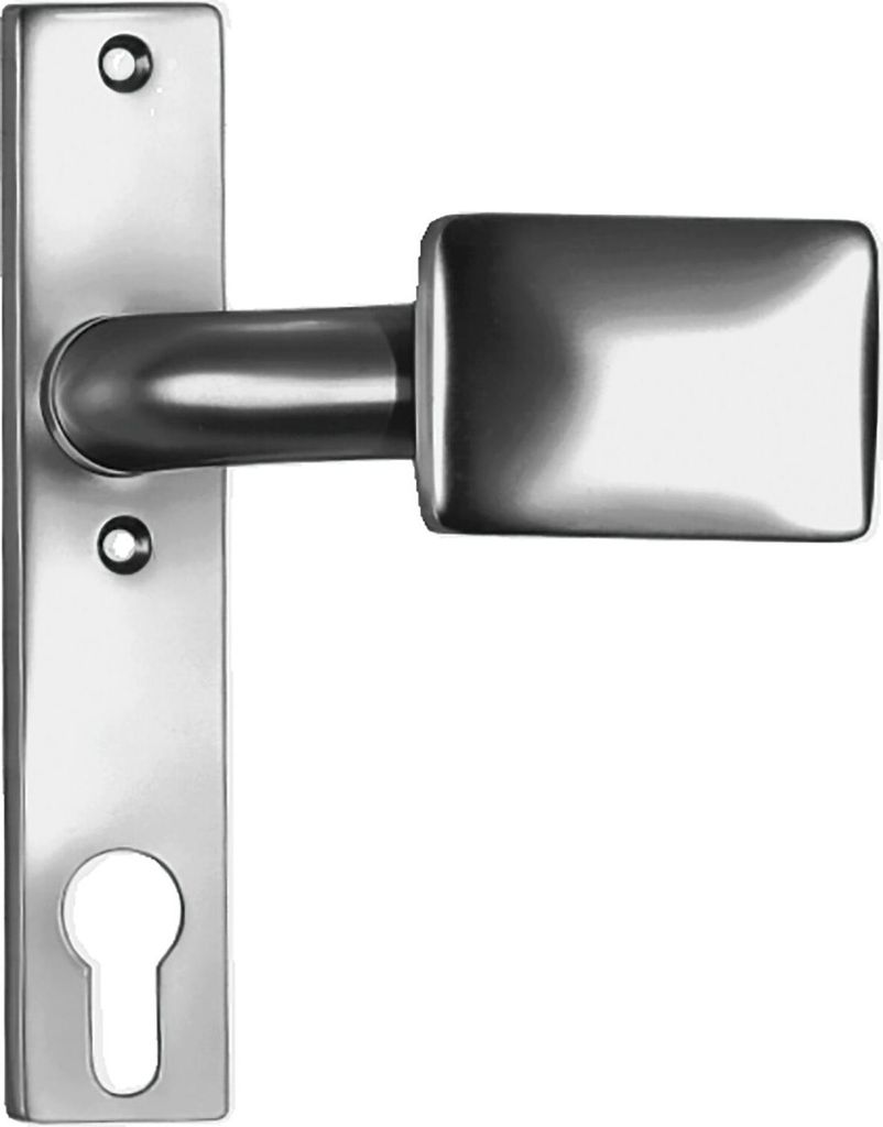 Klika dveří krátká deska 486Z pevná Alu.F1/naturf.4-KT.8mm Obrázek produktu 
