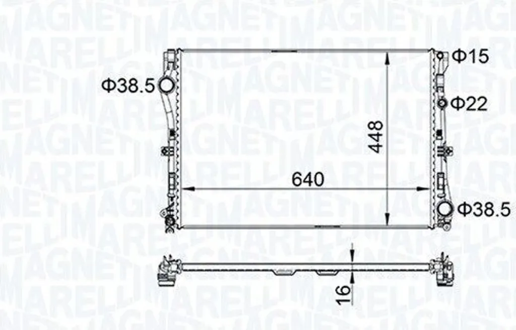 Radiateur de refroidissement robuste Magneti Marelli pour Mercedes W205