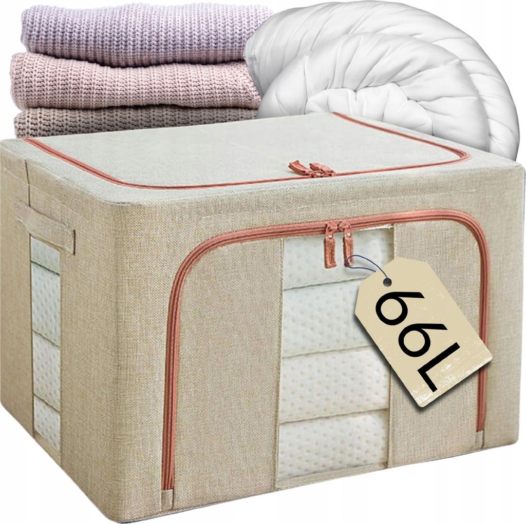 Organizer-Abdeckbehälter Für Bettwäsche, Kleidung, Bettdecken, Decken 50X40X33 66L