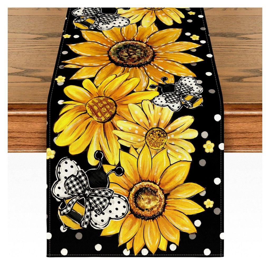 Schwarze Blätter Kürbisse Herbst Tischläufer, saisonale Küchentischdekoration für drinnen, Feiertags- und Partydesign 40x180 cm