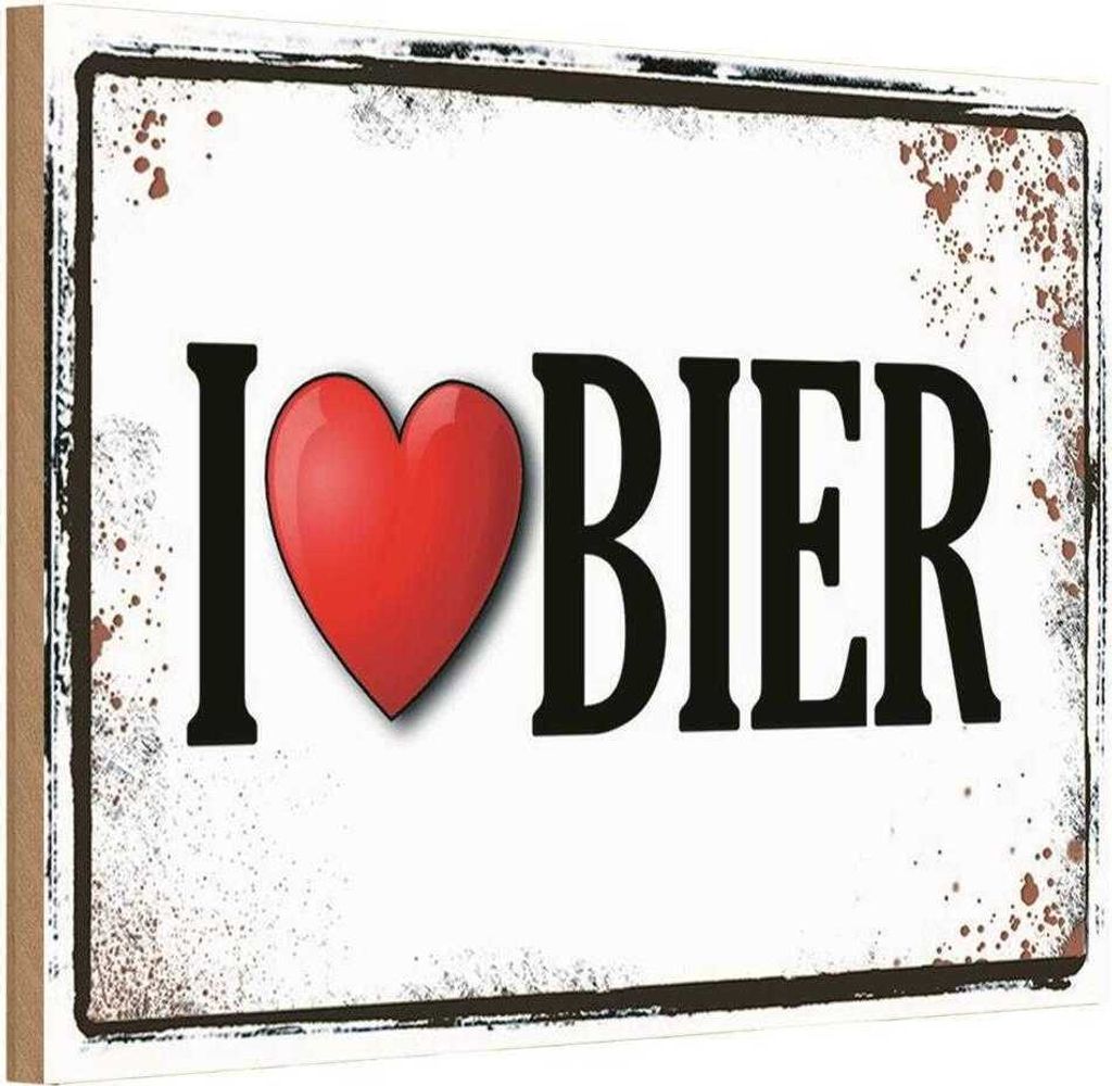 vianmo Holzschild 12x18 cm Alkohol i love Bier Essen Trinken