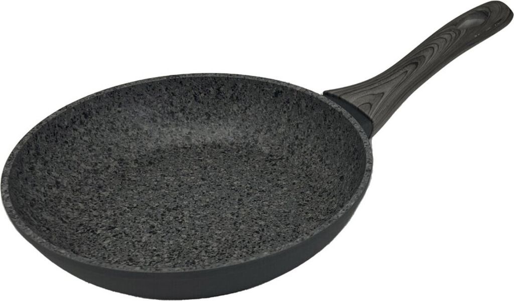 Bratpfanne in Schwarz mit Griff in Holzoptik Produktbild 