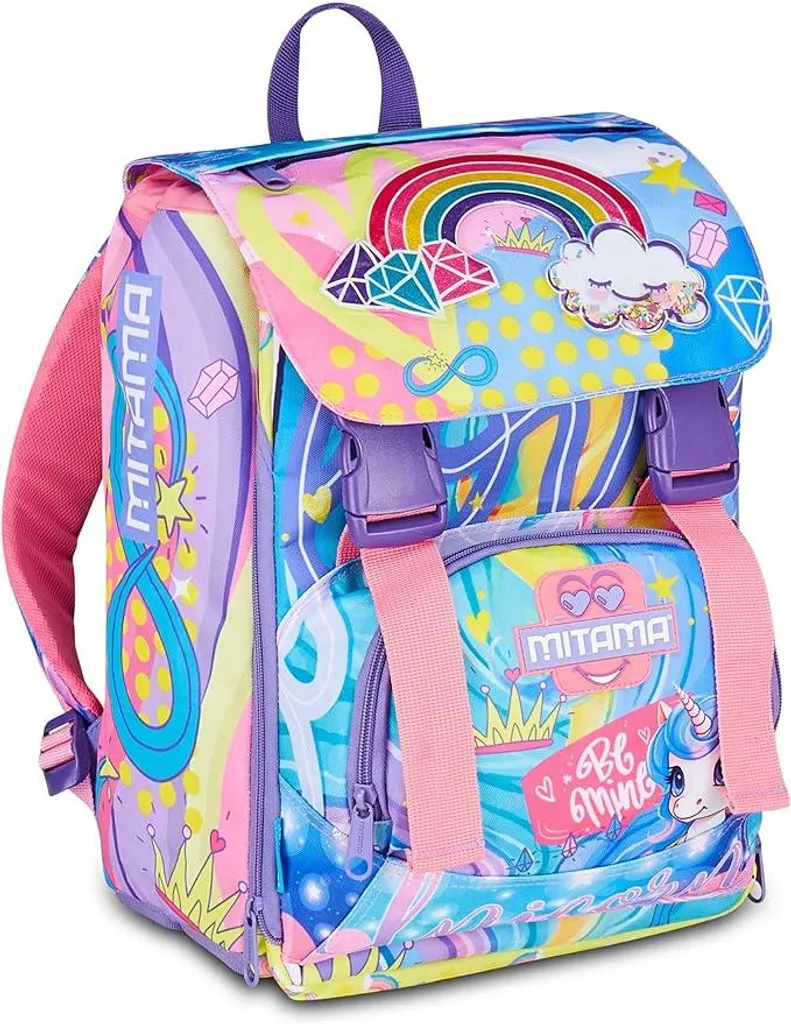 Zaino scuola "4Zip", arcobaleno, MITAMA 64720