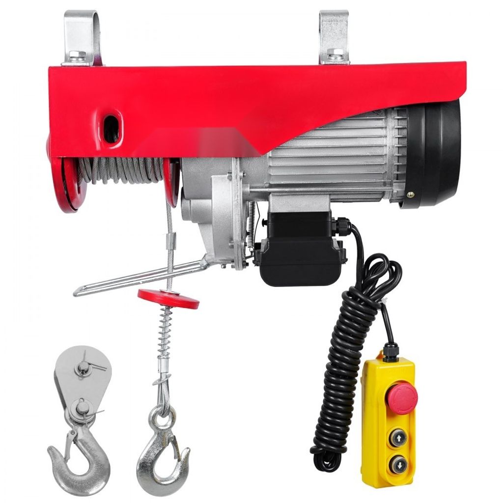 Elektrische Seilwinde 500-1000kg - 12m Hubhöhe - Motorwinde 1600W - Kupfermotor - Flaschenzug - 10m/min Hubgeschwindigkeit - Hebezug mit Fernbedie...